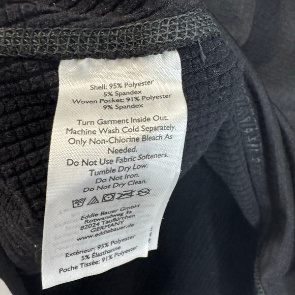 Eddie Bauer Men's High Route Grid Air 1/4-Zip Sweatshirt Black Outdoor Sz M - Picture 12 of 15